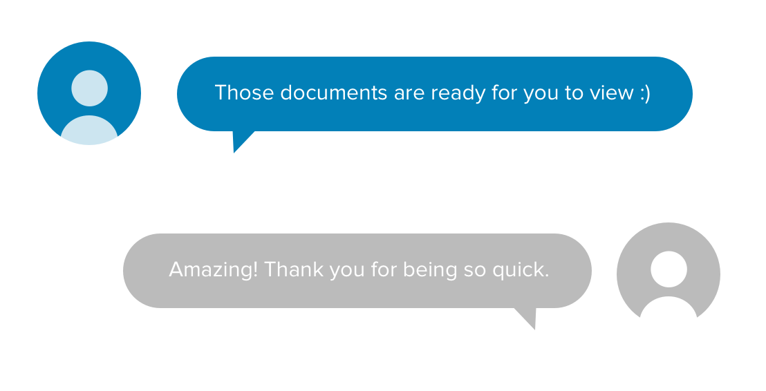Chat with lawyers through our online platform